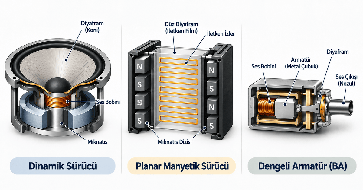 Kulaklık Sürücü Türleri: Dinamik, Planar, Balanced Armature Karşılaştırması - hifilife