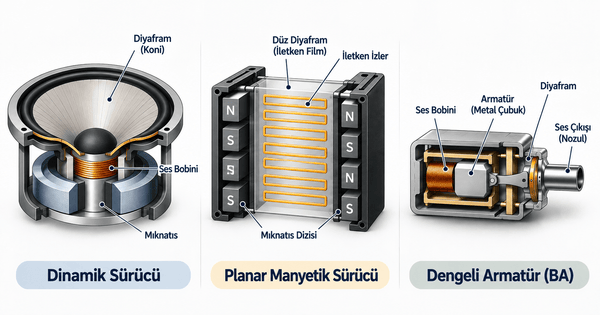 Kulaklık Sürücü Türleri: Dinamik, Planar, Balanced Armature Karşılaştırması