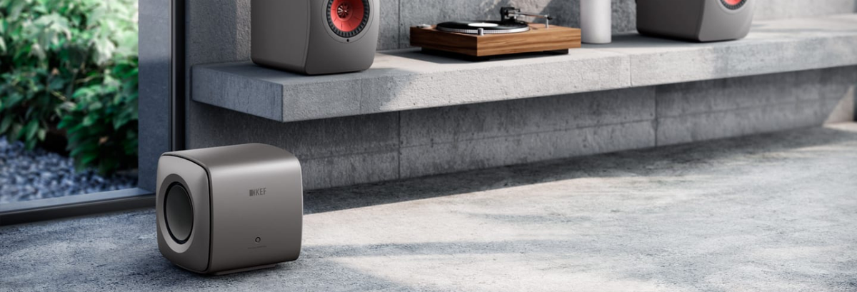 KEF KC62 Derin Bas Kompakt Hi-Fi Aktif Subwoofer KEF KC62 Derin Bas Kompakt Hi-Fi Aktif Subwoofer