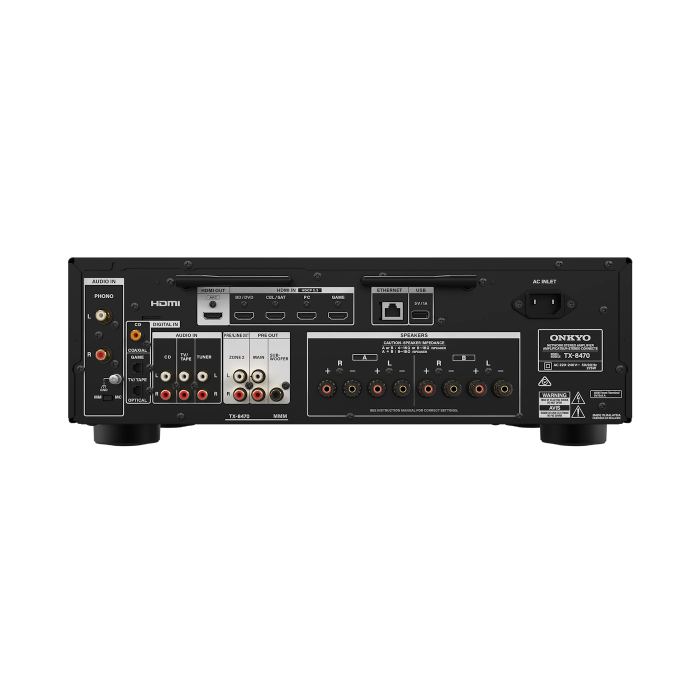 Onkyo TX-8470 Hi-Fi Network Stereo Receiver Siyah