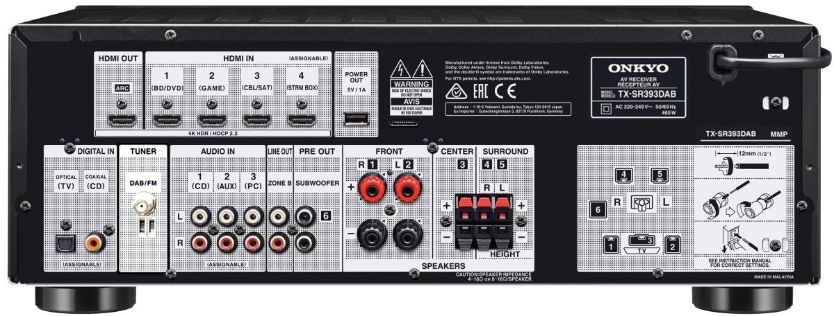 Onkyo TX-SR393 DAB AV Receiver Ev Sinema Amplifikatörü