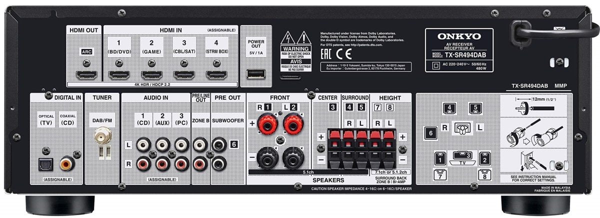 Onkyo TX - SR494DAB AV Receiver - Amplifikatör